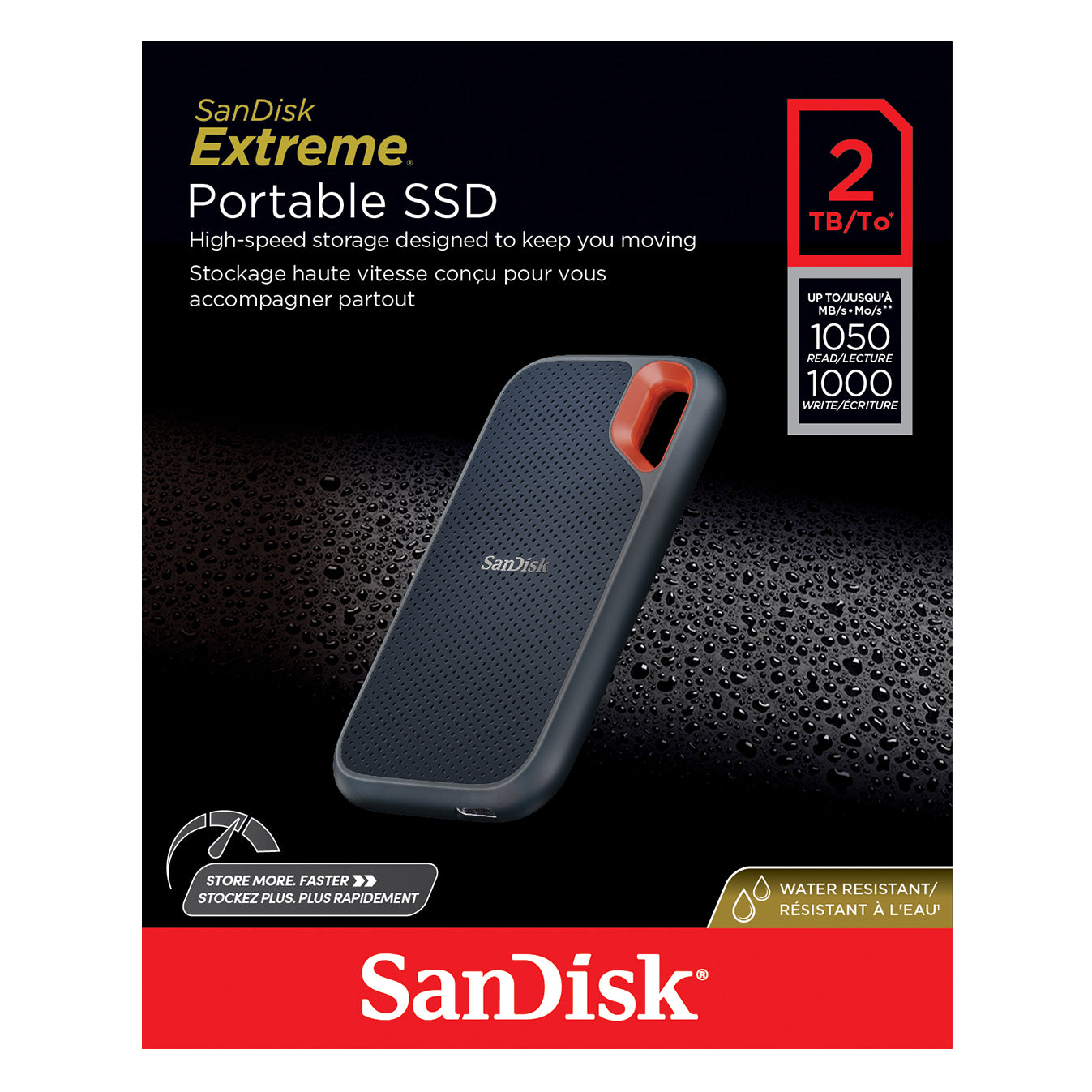 SanDisk outlet 2TB Extreme Portable SSD - 1050 MB/s